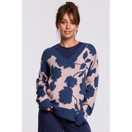 Sweter w kwiaty - model 2 ze sklepu Cudmoda w kategorii Swetry damskie - zdjęcie 179656064