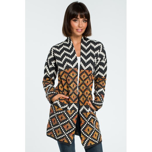 Stylowy kardigan we wzór - model 1 ze sklepu Cudmoda w kategorii Swetry damskie - zdjęcie 179656571