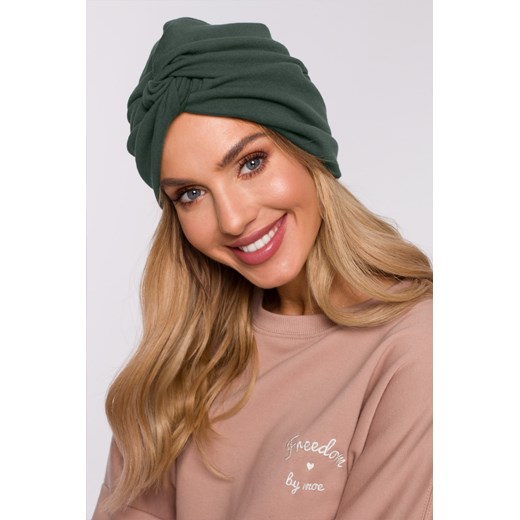 Czapka typu turban - militarno-zielona ze sklepu Cudmoda w kategorii Czapki zimowe damskie - zdjęcie 179656713