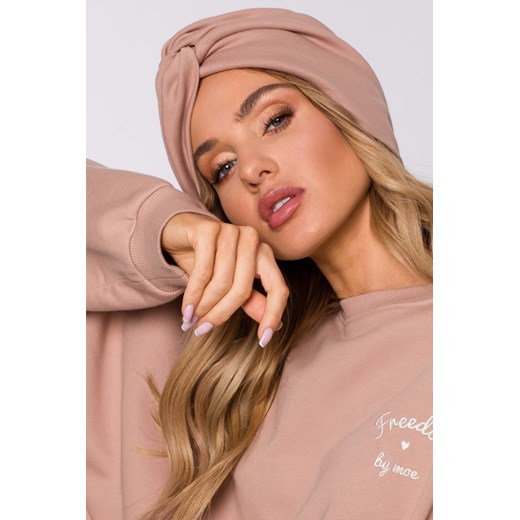 Czapka typu turban - mocca ze sklepu Cudmoda w kategorii Czapki zimowe damskie - zdjęcie 179656714