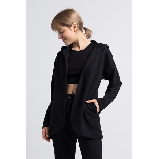 Bluza z kapturem bez zapięcia - czarna ze sklepu Cudmoda w kategorii Bluzy damskie - zdjęcie 179656874