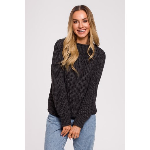 Sweter z golfem - grafitowy ze sklepu Cudmoda w kategorii Swetry damskie - zdjęcie 179657121