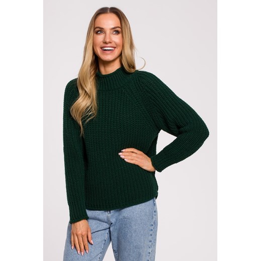 Sweter z golfem - zielony ze sklepu Cudmoda w kategorii Swetry damskie - zdjęcie 179657122