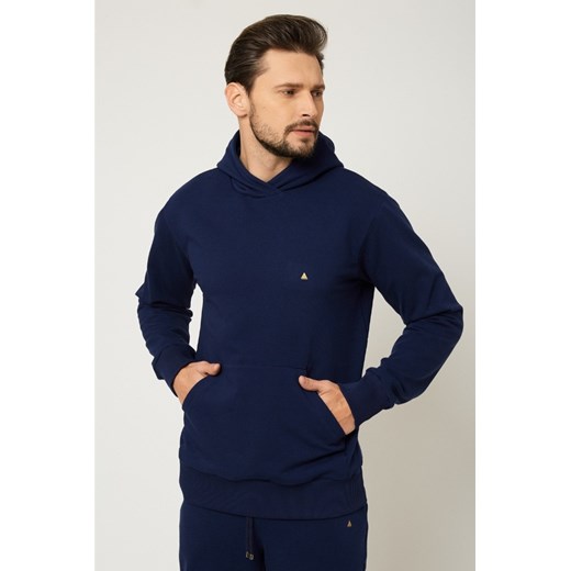 Bluza męska z kapturem - granatowa ze sklepu Cudmoda w kategorii Bluzy męskie - zdjęcie 179657253