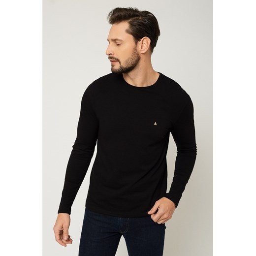 Bluzka pod marynarkę z długim rękawem - czarna ze sklepu Cudmoda w kategorii T-shirty męskie - zdjęcie 179657270