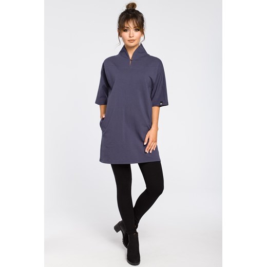 Nowoczesna tunika kimono - niebieska ze sklepu Cudmoda w kategorii Bluzki damskie - zdjęcie 179657744