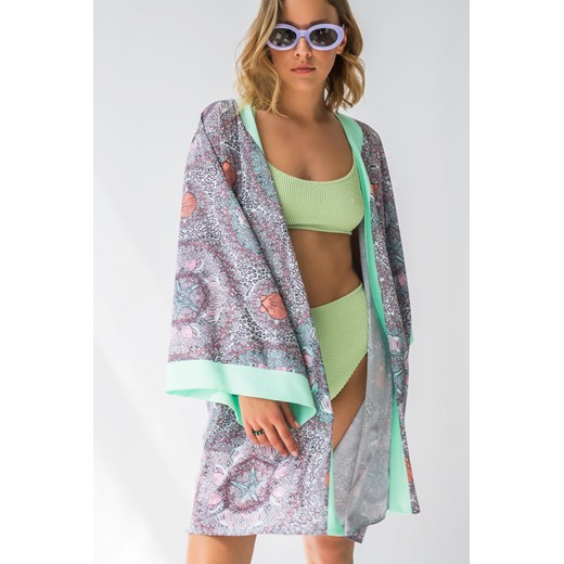 Szlafrok o kroju kimono z nadrukiem - model 3 ze sklepu Cudmoda w kategorii Szlafroki damskie - zdjęcie 179658092