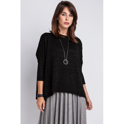 Ciepły sweter damski typu oversize - czarny ze sklepu Cudmoda w kategorii Swetry damskie - zdjęcie 179658511
