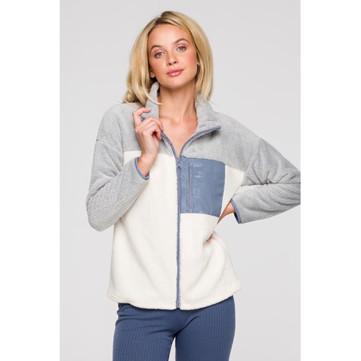 Pluszowa bluza z zamkiem - model 1 ze sklepu Cudmoda w kategorii Bluzy damskie - zdjęcie 179658564