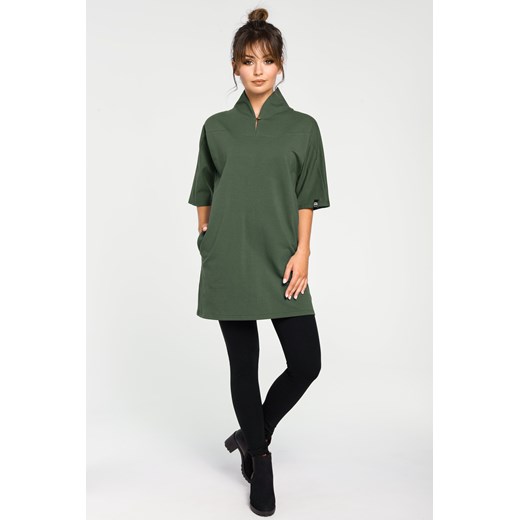 Nowoczesna tunika kimono - militarno-zielona ze sklepu Cudmoda w kategorii Sukienki - zdjęcie 179658773