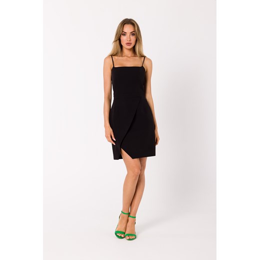 Elegancka sukienka mini na ramiączkach - czarna ze sklepu Cudmoda w kategorii Sukienki - zdjęcie 179658961
