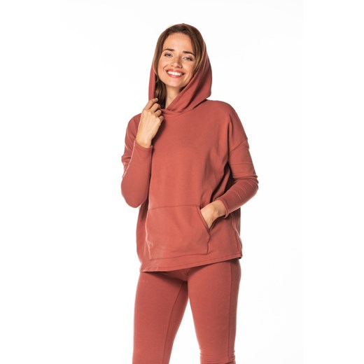 Wygodna bluza damska z kapturem - ruda ze sklepu Cudmoda w kategorii Bluzy damskie - zdjęcie 179659520