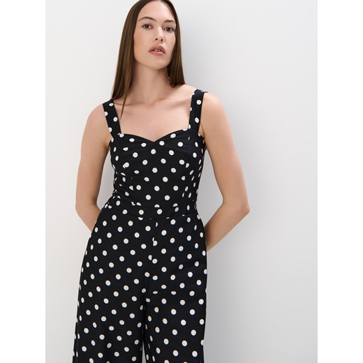 Mohito - Kombinezon w grochy - czarny Mohito 38 Mohito