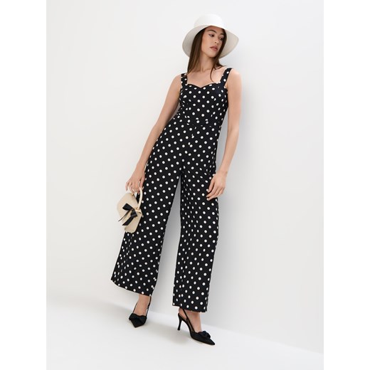 Mohito - Kombinezon w grochy - czarny Mohito 38 Mohito