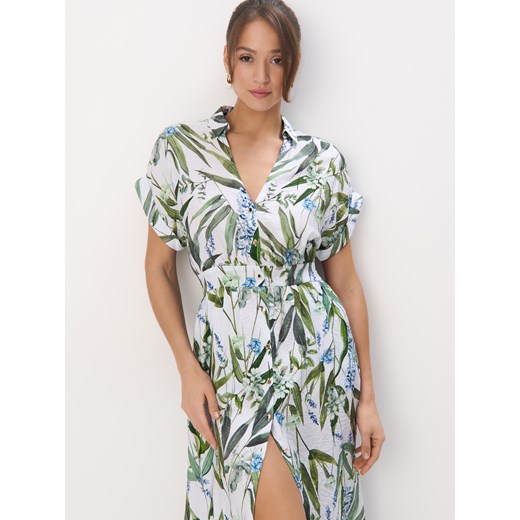 Mohito - Koszulowa sukienka midi - biały Mohito 42 Mohito