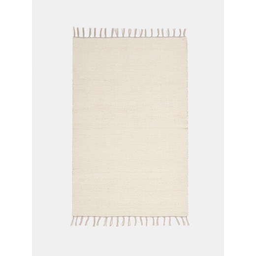 Sinsay - Bawełniany dywan z frędzlami - kremowy Sinsay One Size Sinsay