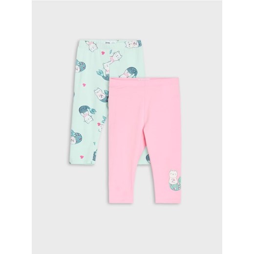 Sinsay - Legginsy o długości 3/4 2 pack - wielobarwny ze sklepu Sinsay w kategorii Spodnie dziewczęce - zdjęcie 179663183