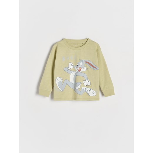 Reserved - Longsleeve Looney Tunes - jasnozielony ze sklepu Reserved w kategorii T-shirty chłopięce - zdjęcie 179663813