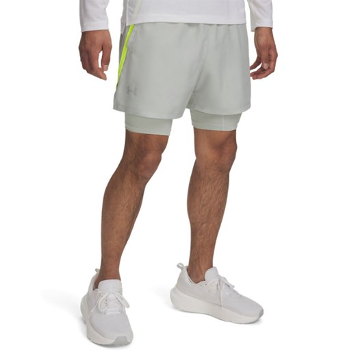 Męskie spodenki do biegania Under Armour UA Launch 5\'\' 2-in-1 Short - szare Under Armour L Sportstylestory.com