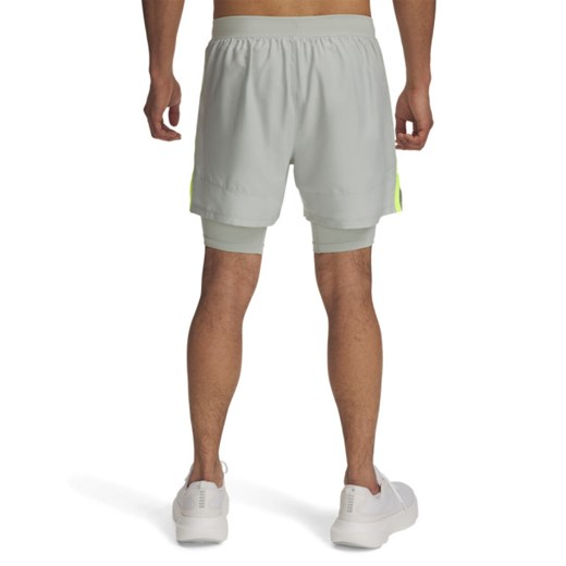 Męskie spodenki do biegania Under Armour UA Launch 5\'\' 2-in-1 Short - szare Under Armour M Sportstylestory.com