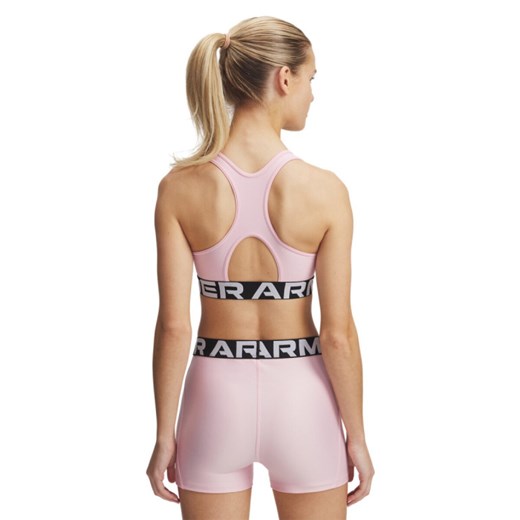 Biustonosz treningowy Under Armour UA Hg Authentics Mid Branded - różowy ze sklepu Sportstylestory.com w kategorii Biustonosze - zdjęcie 179664541