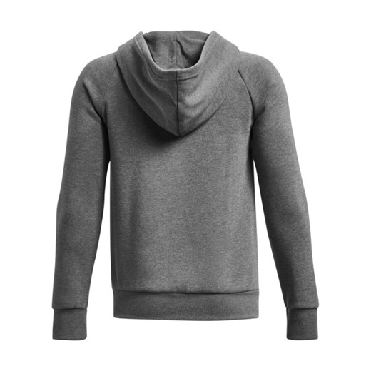 Chłopięca bluza dresowa rozpinana z kapturem Under Armour UA Rival Fleece FZ Hoodie - szara ze sklepu Sportstylestory.com w kategorii Bluzy chłopięce - zdjęcie 179664623