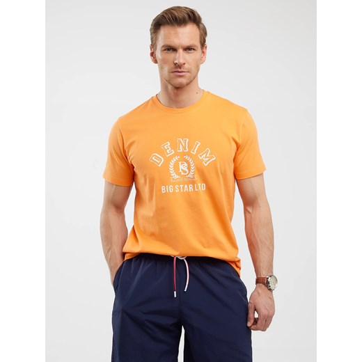 Koszulka męska z nadrukiem pomaraŅczowa Bester 703 ze sklepu Big Star w kategorii T-shirty męskie - zdjęcie 179664951
