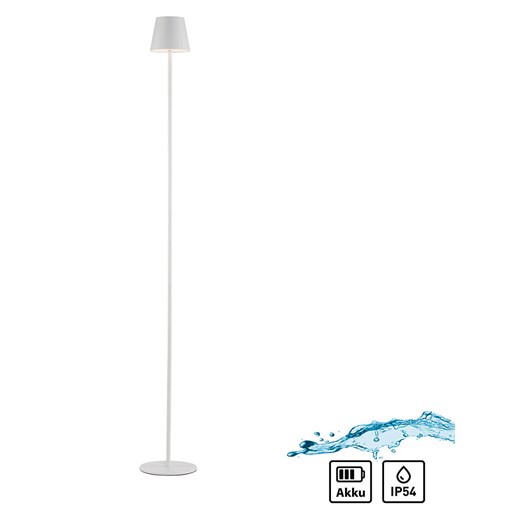 Just Light Lampa stojąca LED &quot;Euria&quot; w kolorze szarym - wys. 125 x Ø 17 cm ze sklepu Limango Polska w kategorii Lampy podłogowe - zdjęcie 179665712