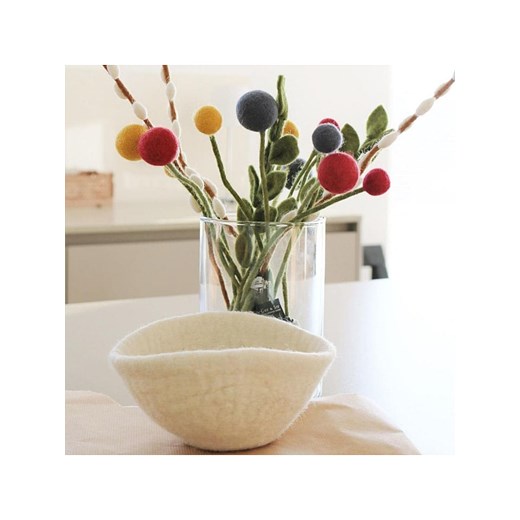 FILZLIG Miska dekoracyjna w kolorze kremowym - wys. 9 x Ø 15 cm Filzlig onesize Limango Polska okazja