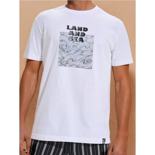 Sinsay - Koszulka z nadrukiem - biały ze sklepu Sinsay w kategorii T-shirty męskie - zdjęcie 179668861