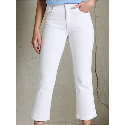 Sinsay - Jeansy flare high waist - biały ze sklepu Sinsay w kategorii Jeansy damskie - zdjęcie 179668880