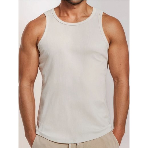 Sinsay - Tank top - beżowy ze sklepu Sinsay w kategorii T-shirty męskie - zdjęcie 179668884