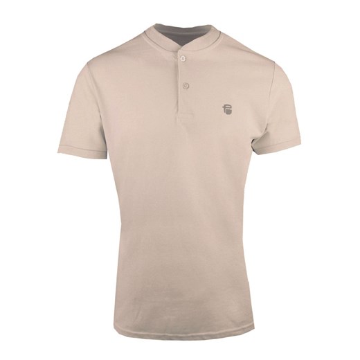 Męski T-Shirt (Koszulka) z Dekoltem na Guziki - Pako Jeans - Beżowy TSPJNSbylongoBZ ze sklepu JegoSzafa.pl w kategorii T-shirty męskie - zdjęcie 179670421