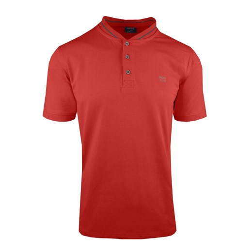 Męski T-Shirt (Koszulka) z Dekoltem na Guziki - Pako Jeans - Czerwona TSPJNStoolCR ze sklepu JegoSzafa.pl w kategorii T-shirty męskie - zdjęcie 179670424