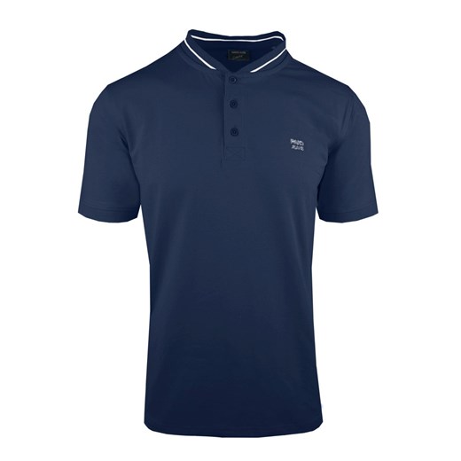 Męski T-Shirt (Koszulka) z Dekoltem na Guziki - Pako Jeans - Granat TSPJNStoolGR ze sklepu JegoSzafa.pl w kategorii T-shirty męskie - zdjęcie 179670430