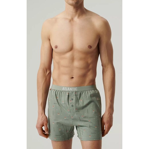 Atlantic 2-pack bokserki męskie luźne 2MBX-075-CZA/ZIEJ, Kolor czarno-zielony-wzór, Rozmiar S, ATLANTIC ze sklepu Intymna w kategorii Majtki męskie - zdjęcie 179673094
