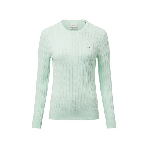 Gant Sweter damski Kobiety Bawełna miętowy wypukły wzór tkaniny ze sklepu vangraaf w kategorii Swetry damskie - zdjęcie 179674833