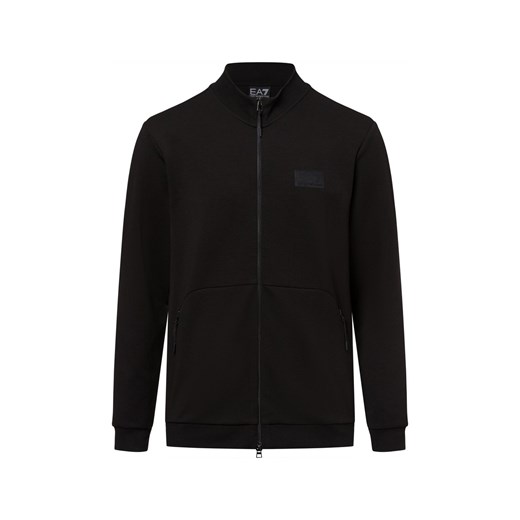 EA7 Emporio Armani Bluza męska Mężczyźni Bawełna czarny jednolity ze sklepu vangraaf w kategorii Bluzy męskie - zdjęcie 179674860