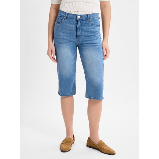 Marie Lund Bermudy - Jeans Kobiety Bawełna light stone jednolity ze sklepu vangraaf w kategorii Szorty - zdjęcie 179674883