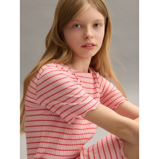 Reserved - Sukienka w paski - pastelowy róż Reserved 146/152 (10-11 lat) Reserved