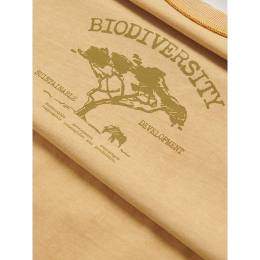 Reserved - T-shirt comfort z nadrukiem - żółty Reserved XL Reserved