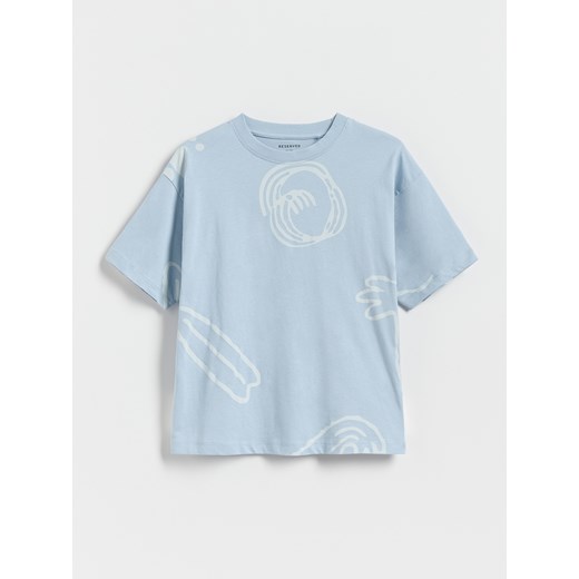 Reserved - Bawełniany t-shirt - jasnoniebieski ze sklepu Reserved w kategorii T-shirty chłopięce - zdjęcie 179676103