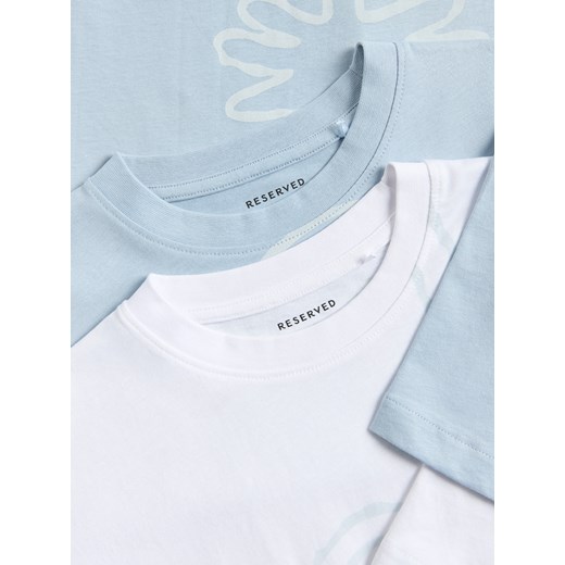 Reserved - Bawełniany t-shirt - jasnoniebieski Reserved 122 (6-7 lat) Reserved