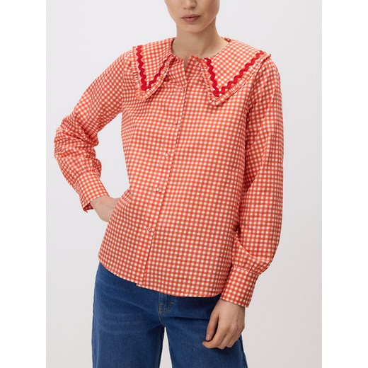 Reserved - Koszula z ozdobnym kołnierzem - czerwony Reserved XL Reserved
