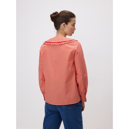 Reserved - Koszula z ozdobnym kołnierzem - czerwony Reserved M Reserved