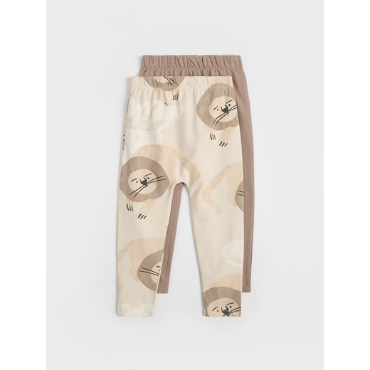 Reserved - Bawełniane legginsy 2 pack - brązowy ze sklepu Reserved w kategorii Spodnie chłopięce - zdjęcie 179676291