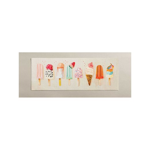Folkifreckles Chodnik kuchenny &quot;Ice Cream&quot; w kolorze kremowym ze wzorem - 136 x 55 cm ze sklepu Limango Polska w kategorii Dywany - zdjęcie 179682211