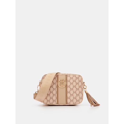 Mohito - Torebka typu crossbody w logo - beżowy ze sklepu Mohito w kategorii Listonoszki - zdjęcie 179683172