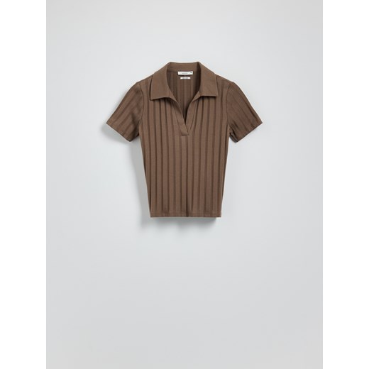 Reserved - Bluzka polo - brązowy Reserved L Reserved