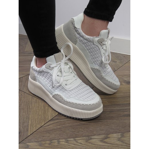 Buty sportowe damskie na platformie - BRIVIDO SHOES TW0815-09, szary ze sklepu ulubioneobuwie w kategorii Buty sportowe damskie - zdjęcie 179684101